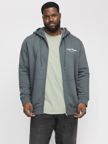 Jack & Jones Plus Кофта на молнии 'JORVesterbro' в Серый: спереди