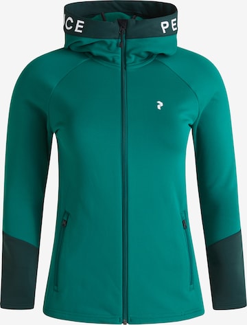 PEAK PERFORMANCE Fleece jas 'Rider' in Groen: voorkant