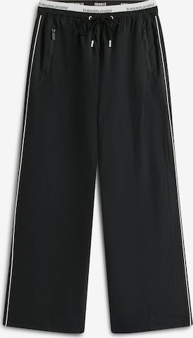 Tommy Jeans Широкий Штаны в Черный: спереди