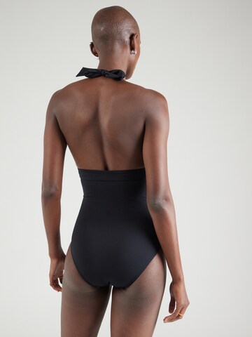 ETAMTrokutasti Jednodijelni kupaći kostim 'SCULPT' - crna boja