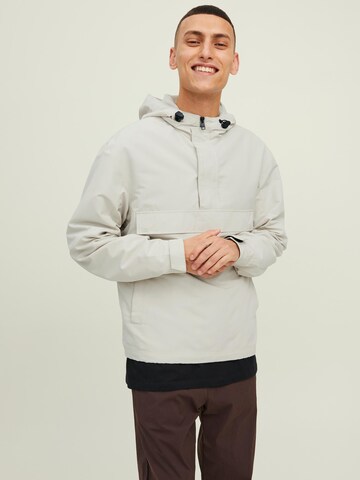 JACK & JONES سترة غير رسمية 'Ono' بلون رمادي: الأمام