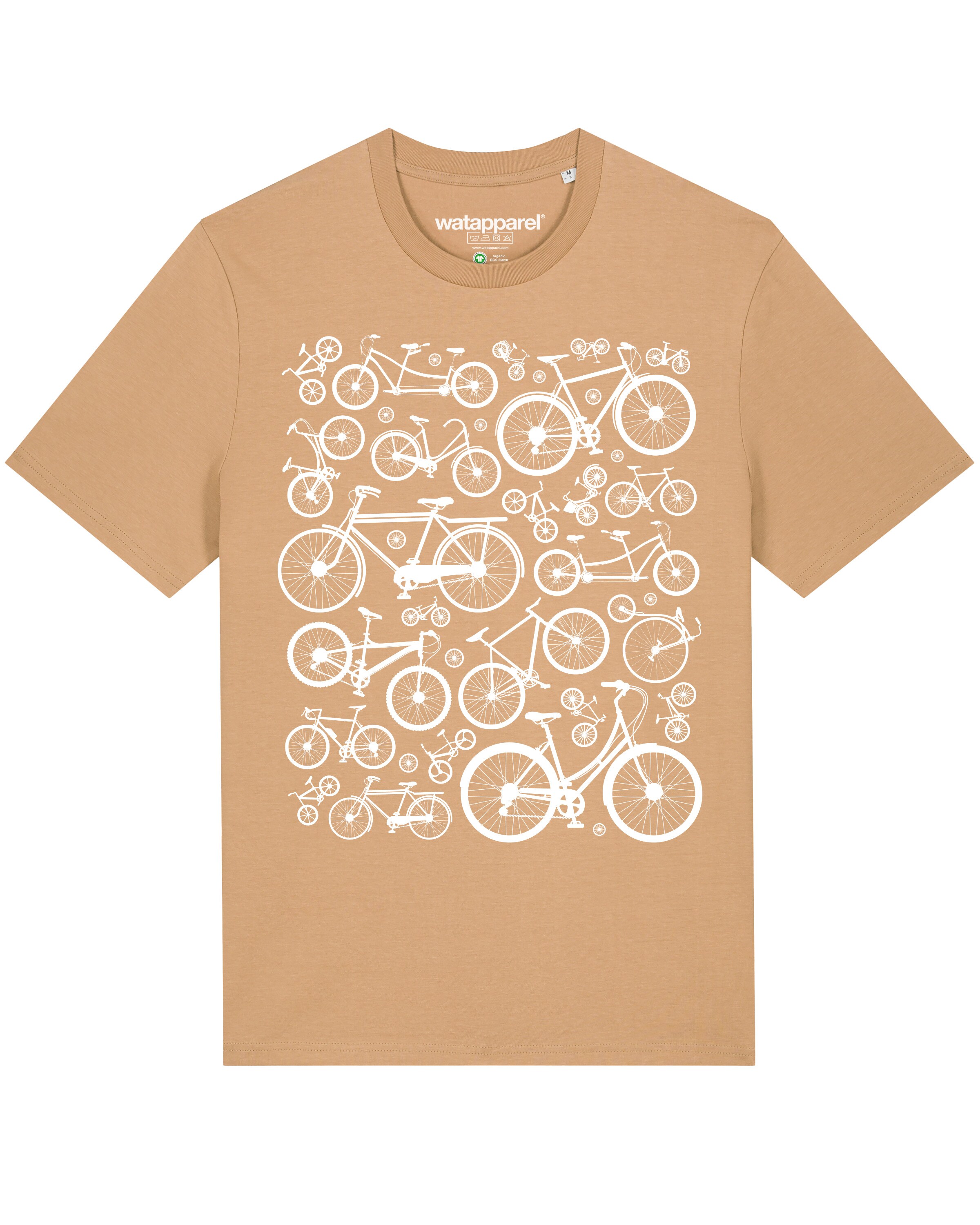 Watapparel Shirt ' Fahrräder ' in Beige: voorkant