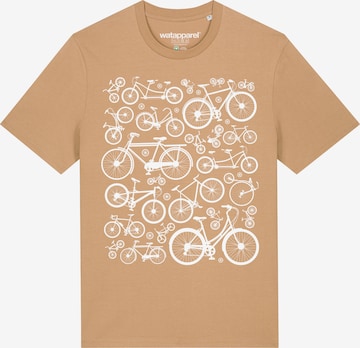 Watapparel T-Shirt ' Fahrräder ' in Beige: Vorderseite