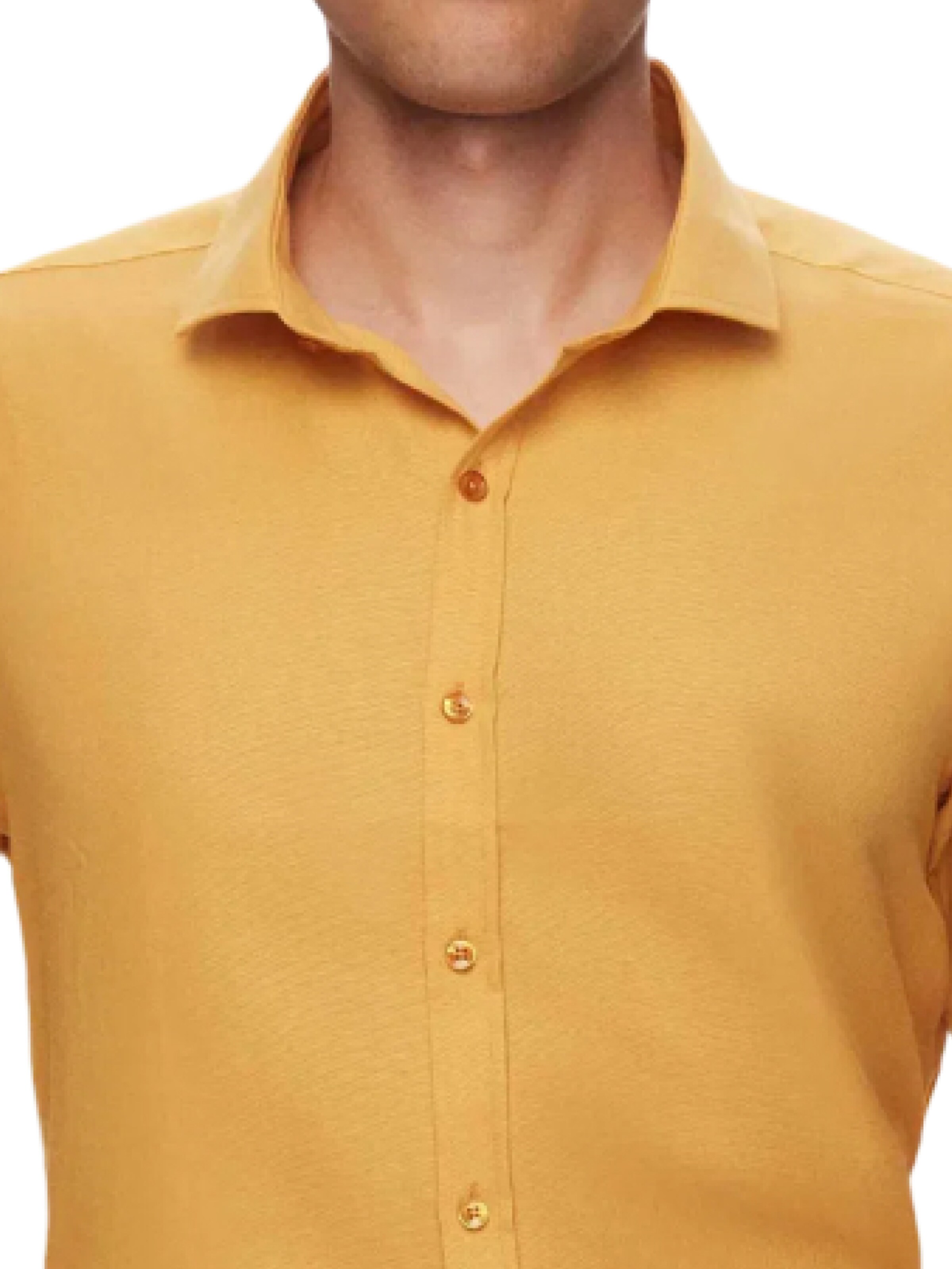 D’S Damat Slim fit Zakelijk overhemd in Geel