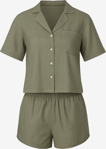 C&City Set: Bluse und Shorts in Grün: Vorderseite