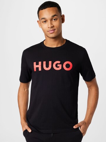 HUGO Shirt 'Dulivio' in Zwart: voorkant