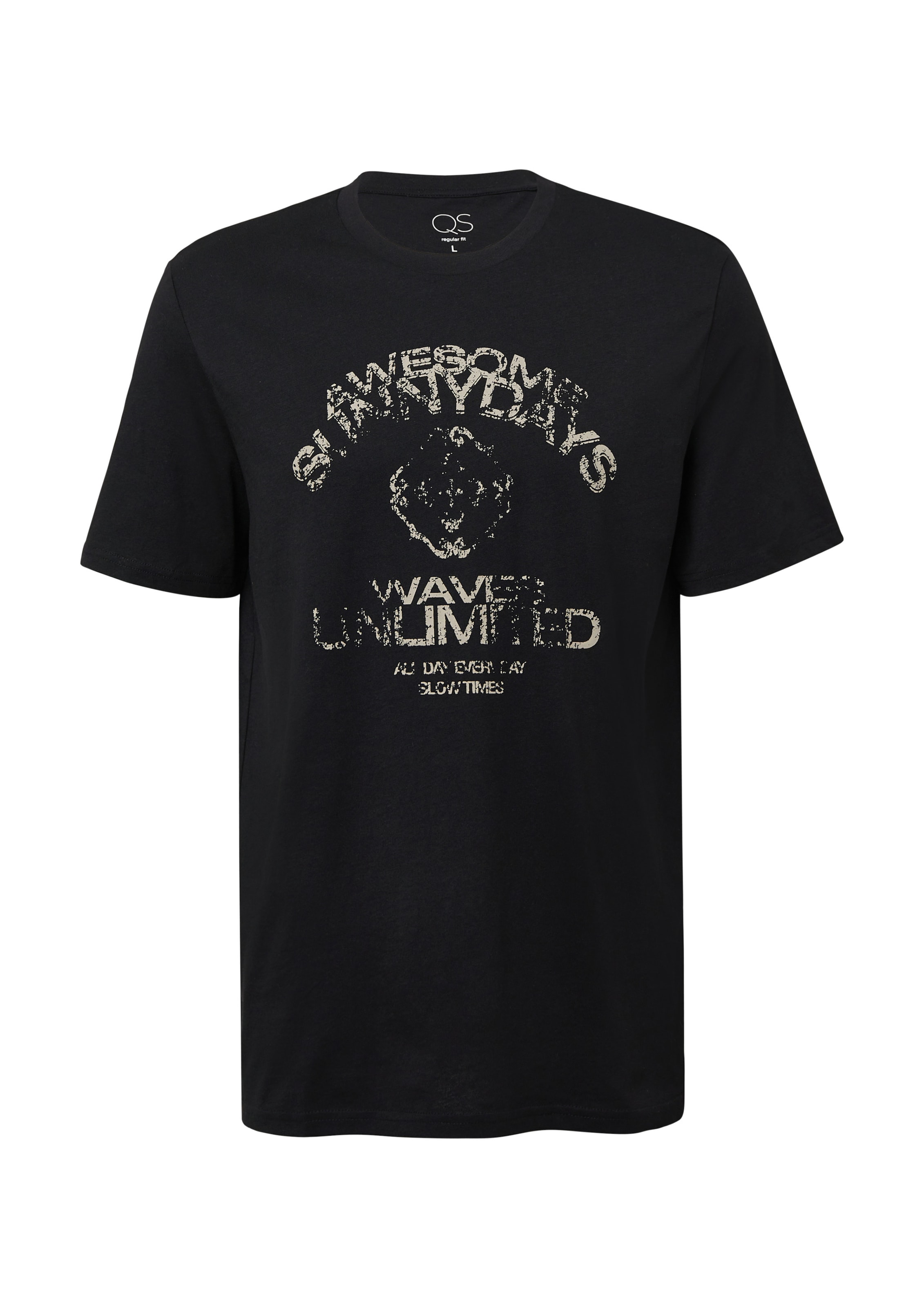 melns QS T-Krekls: no priekšpuses