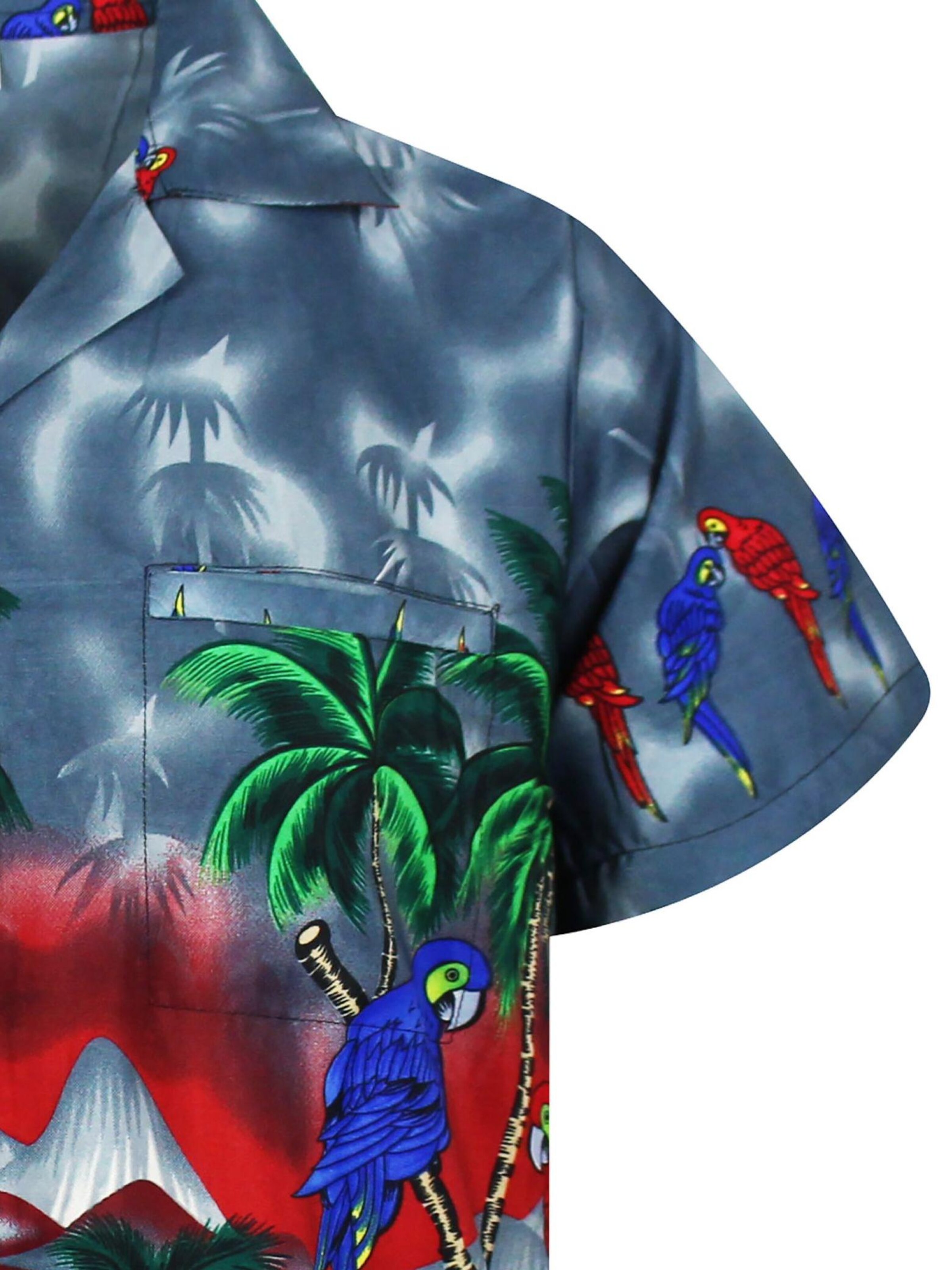 King Kameha Shirt 'Parrot'‌‌‌ in Grau