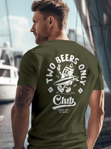 Neverless Shirt 'Two Beers only' in Green