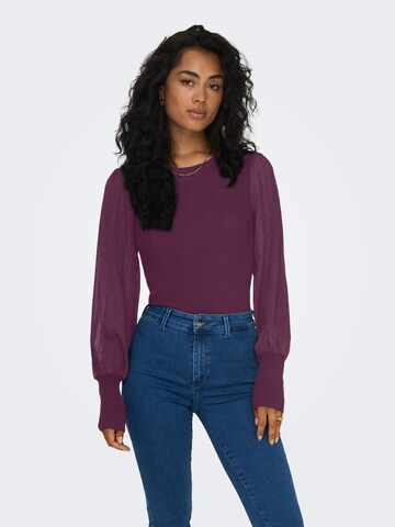ONLY Sweter 'JASMINE' w kolorze fioletowy: przód