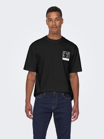 Only & Sons Shirt 'Fabian' in Black: front