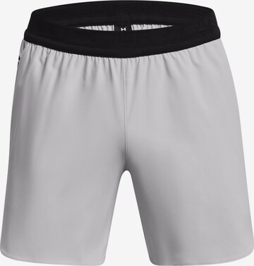 UNDER ARMOUR Workout Pants 'Peak Woven' in Grey: front