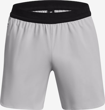 UNDER ARMOUR Regular Workout Pants 'Peak Woven' in Grey: front