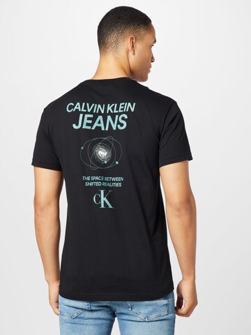 juoda Calvin Klein Jeans Marškinėliai 'Future Galaxy'