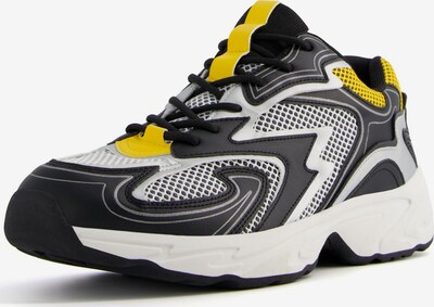 Bershka Sneakers laag in de kleur Donkergeel / Zilvergrijs / Zwart, Productweergave