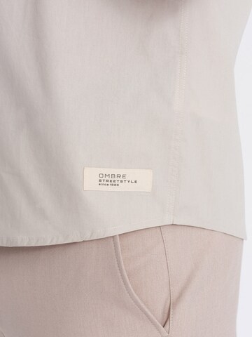 Ombre Comfort fit Button Up Shirt 'OM-SHSS-0168' in Beige