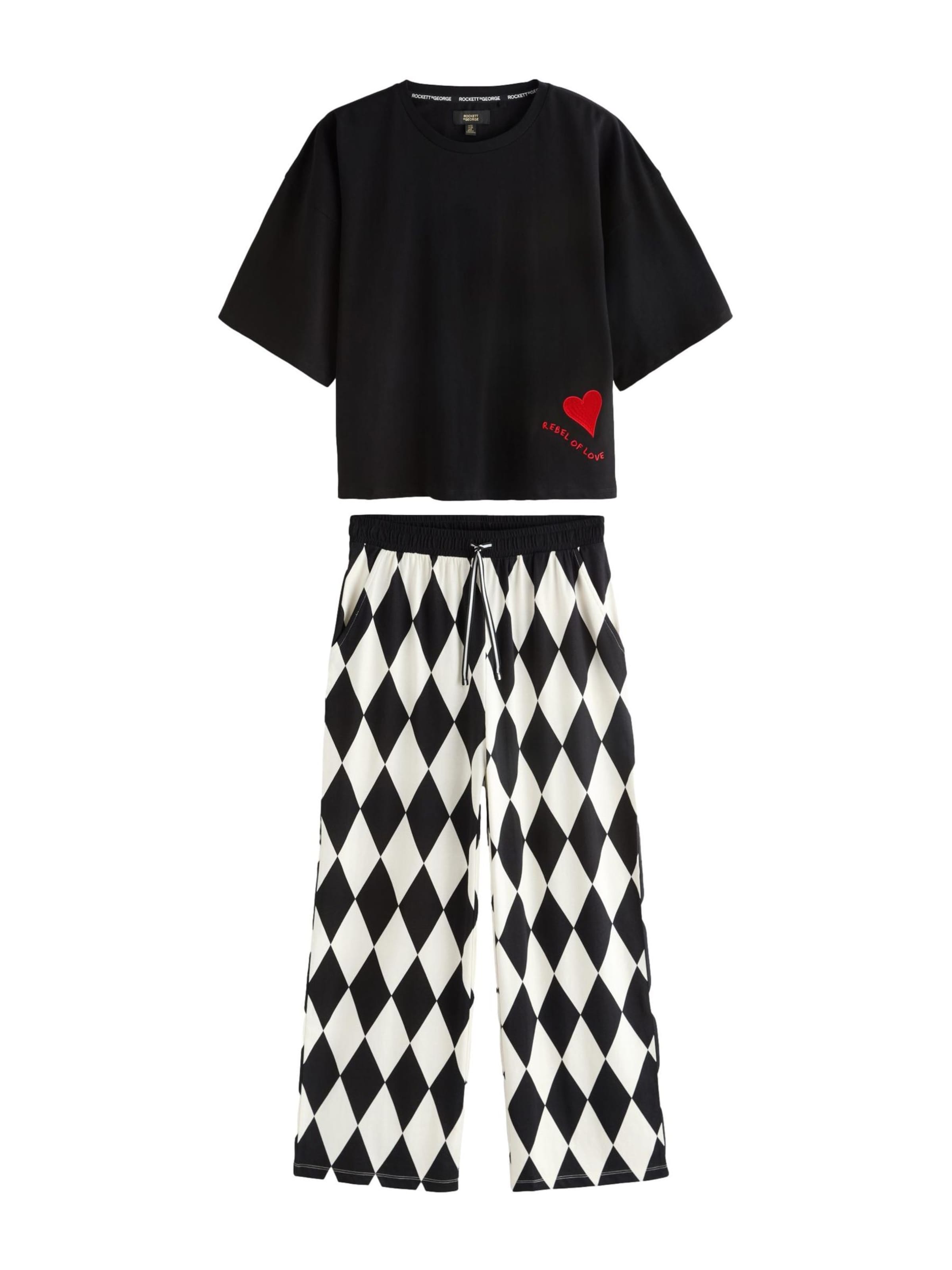 Rockett St George Pyjama in Zwart: voorkant