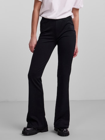 PIECES Flared Pants 'Otine' in Black: front