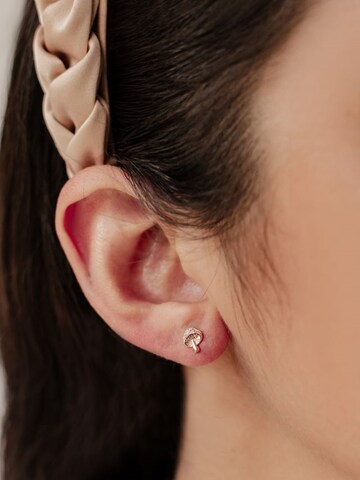 Hey Happiness - Pendientes 'Lucky Mushroom' en oro