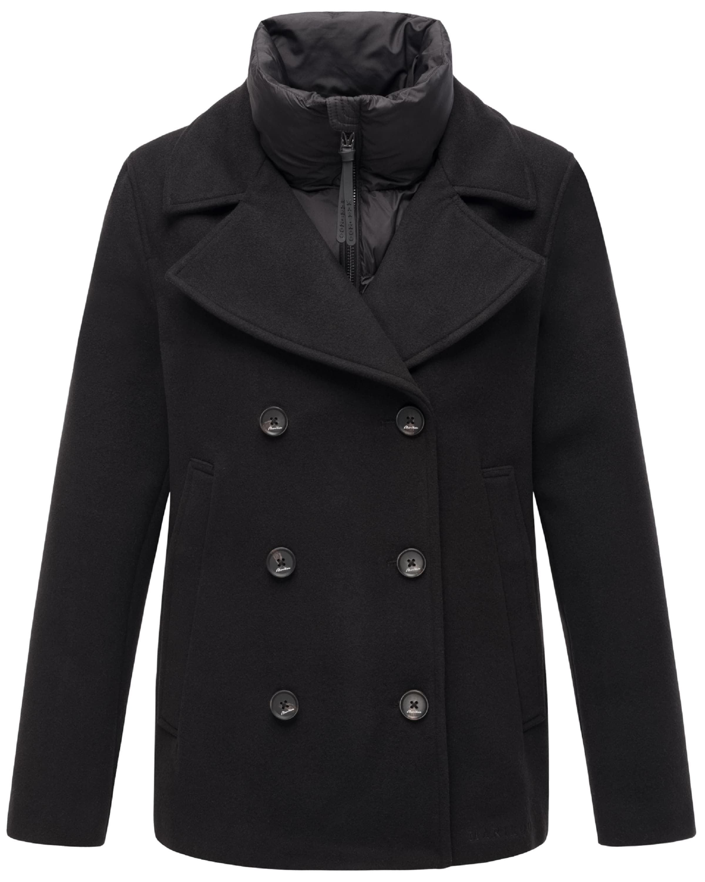 MARIKOO Ανοιξιάτικο και φθινοπωρινό παλτό σε μαύρο: μπροστά