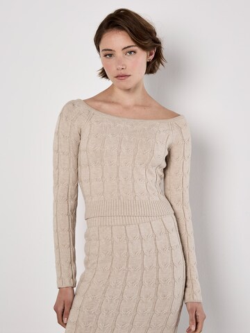 Apricot Cable Knit Cropped Jumper ' ' in Grau