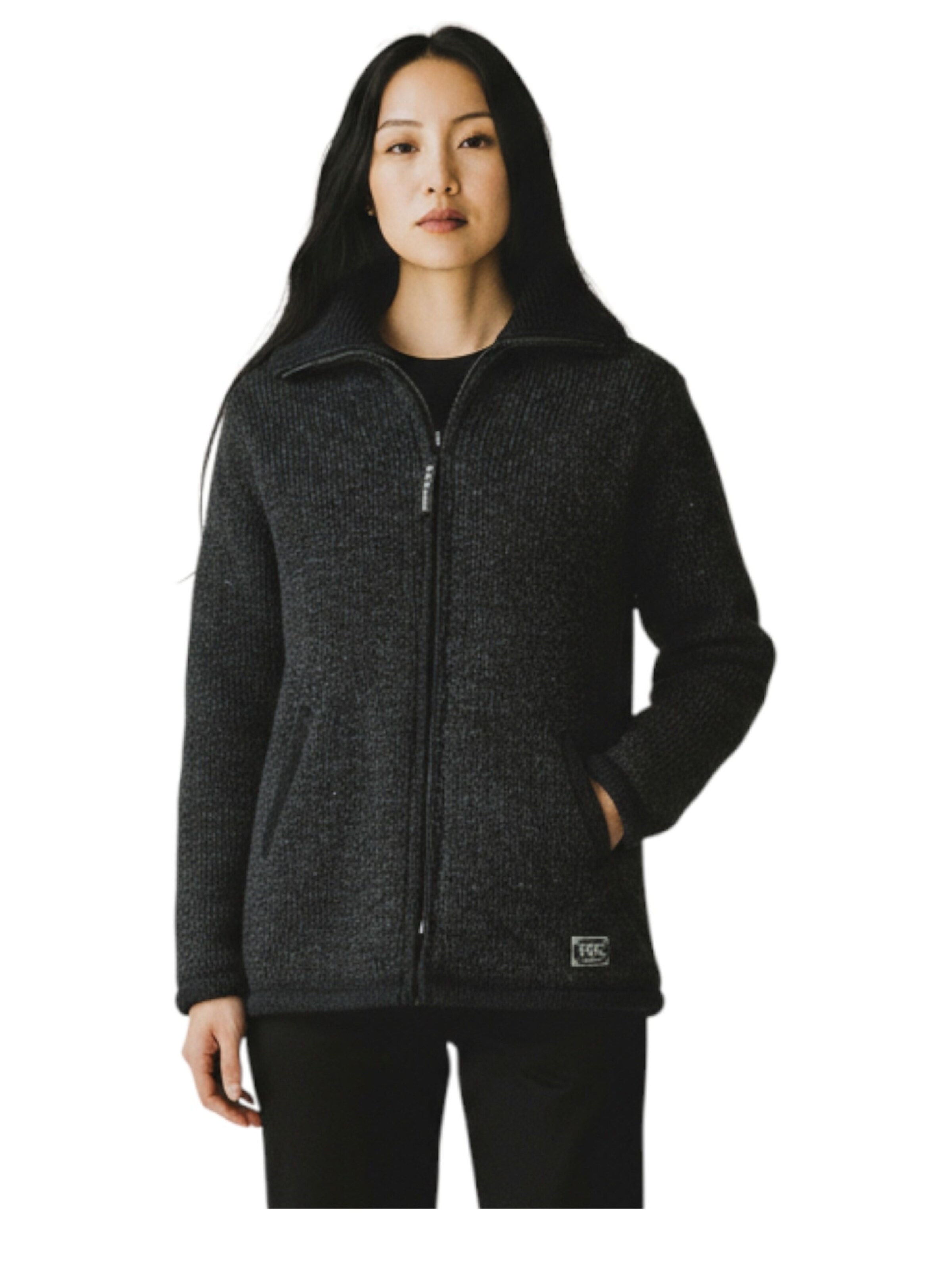 THC Natural Line Knitted Coat '901' in Grey