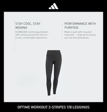 ADIDAS PERFORMANCE - Skinny Calças de desporto 'Optime' em preto