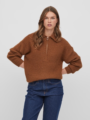 VILA Sweater 'Chinti' in Brown: front