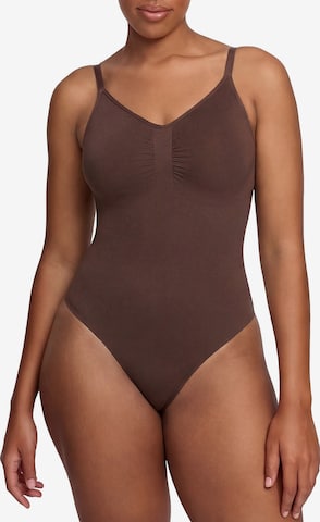 cfab by creamy fabrics Shapingbody 'Bodysuit Sculpting Shapewear mit Slip' in Bruin: voorkant