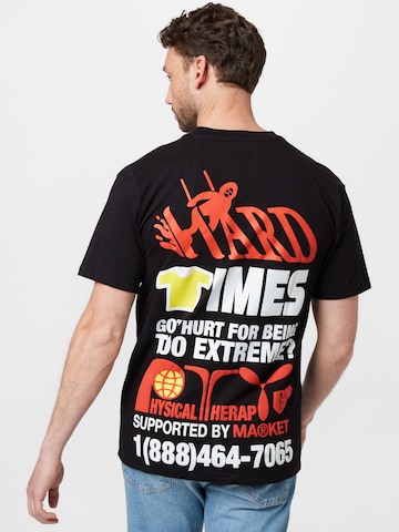 MARKET Shirt 'HARD TIMES PHYSICAL THERAPY' in Zwart