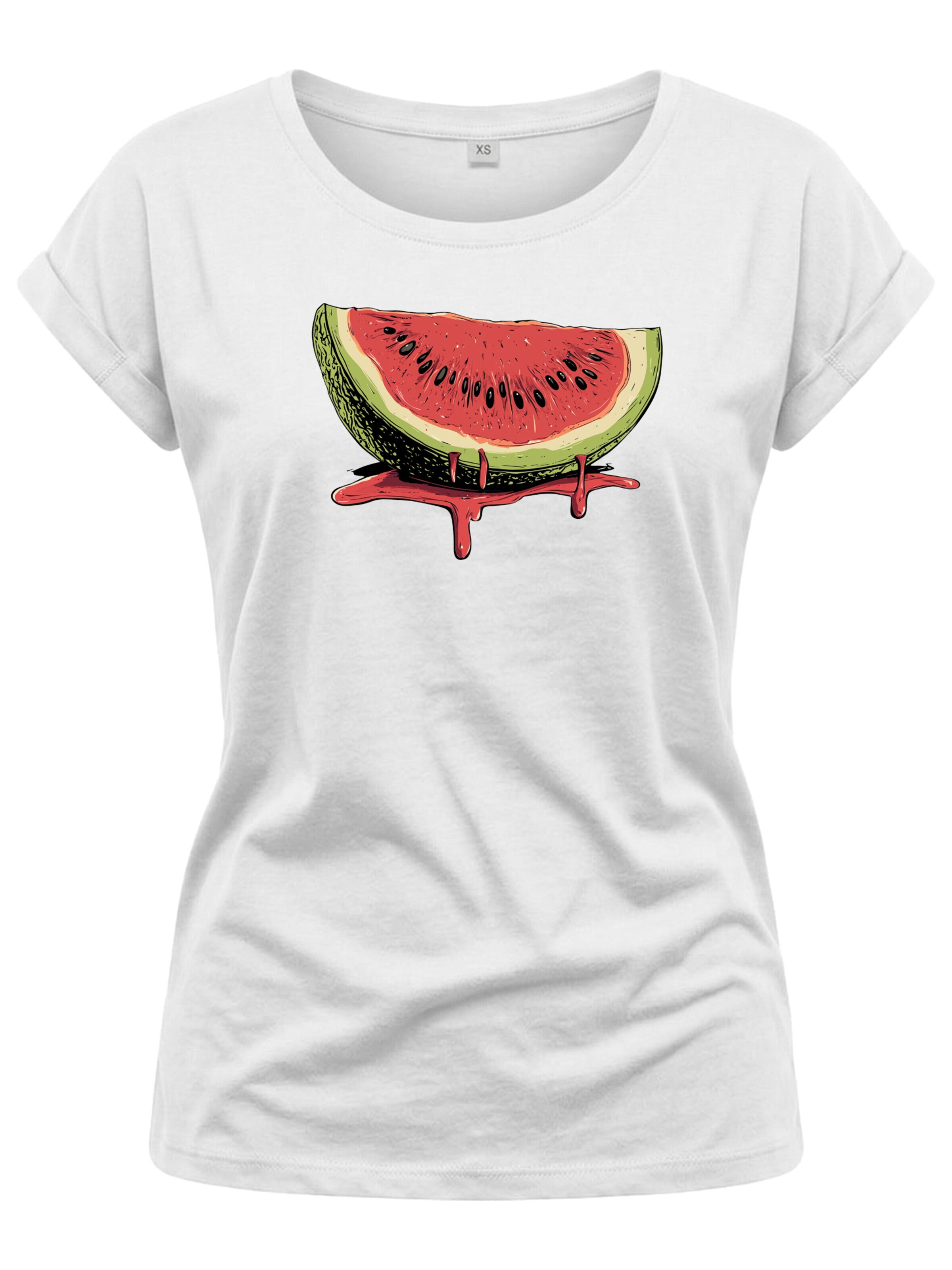 MAKAYA Shirt 'Watermelon' in White: front