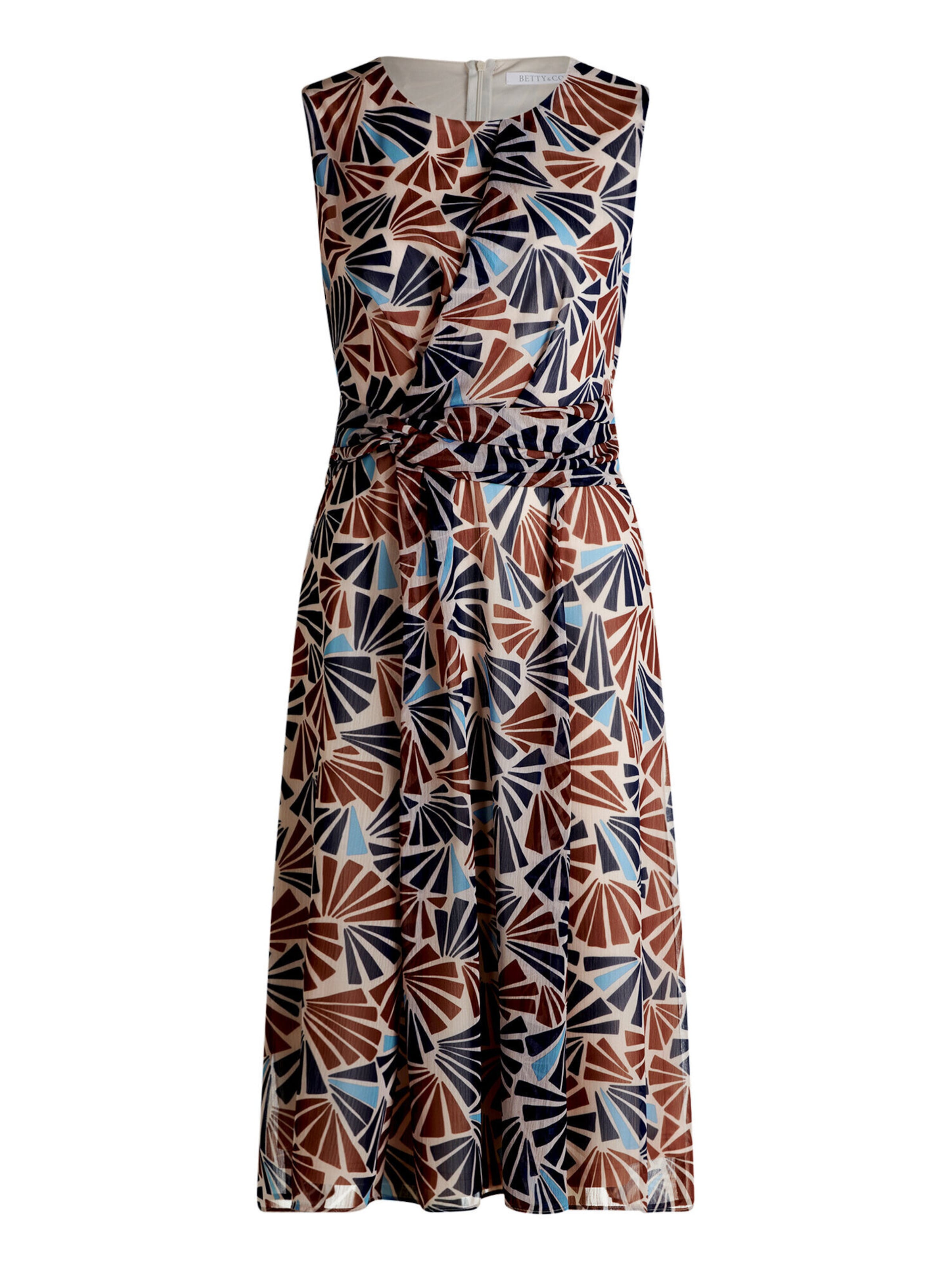 Betty & Co Midikleid ohne Arm in Beige: Vorderseite