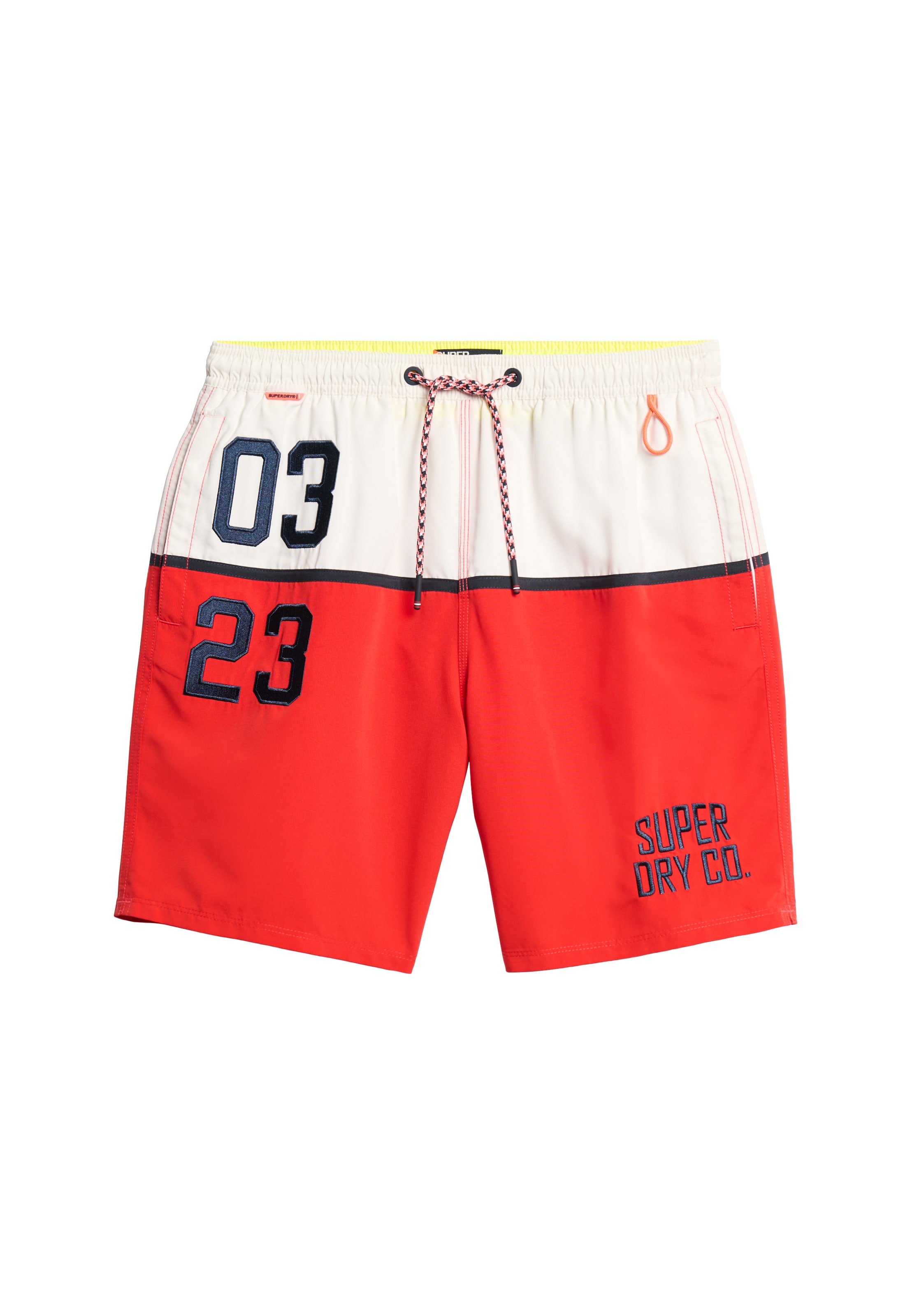 Superdry Shorts de bain en rouge vif / noir / blanc, Vue avec produit