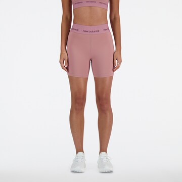 new balance Skinny Fit Спортен панталон 'Sleek 5' в розово: отпред