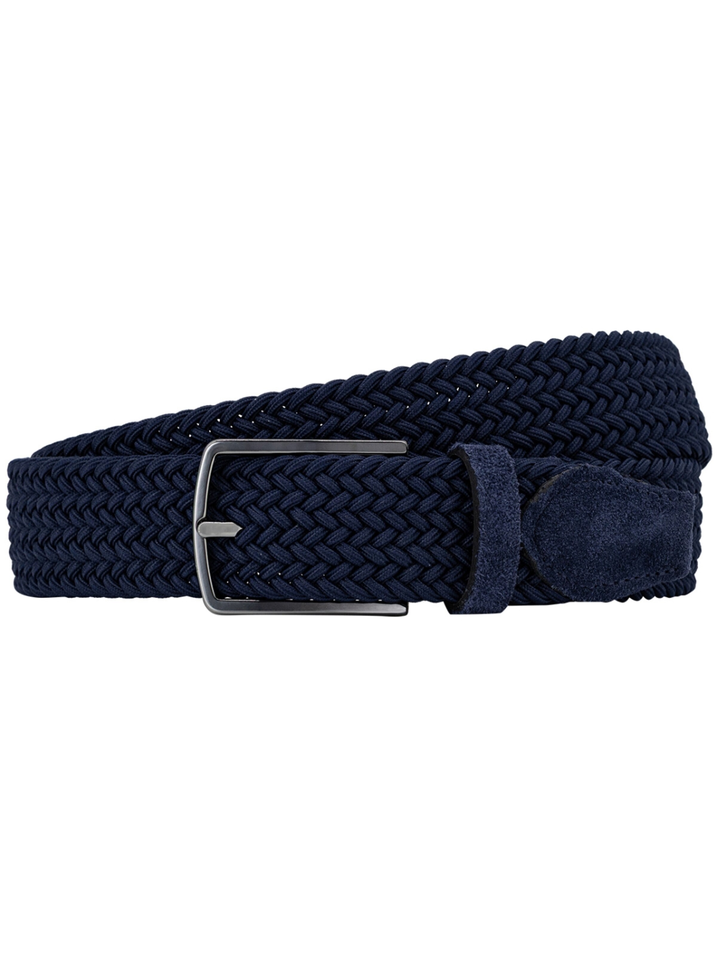 Lindemann Belt 'LINDENMANN Herren Flechtgürtel – Elastischer Stoffgürtel in Dunkelblau – Stretch Gürtel mit Metallschließe' in Blue: front