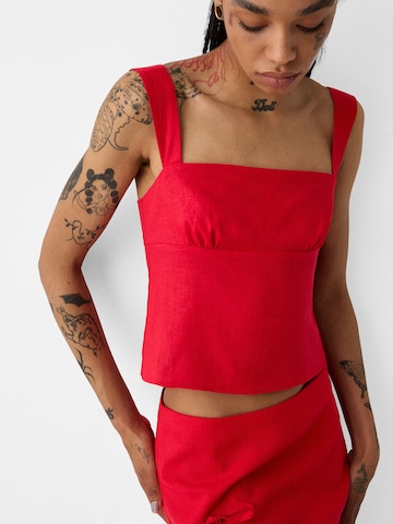 Bershka Top | rdeča barva