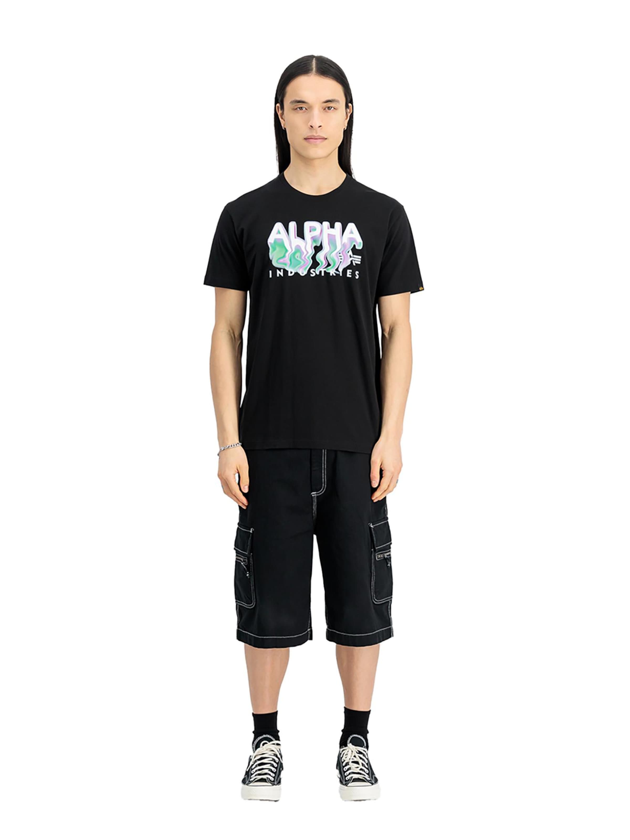 ALPHA INDUSTRIES Tričko 'Nebu' – černá