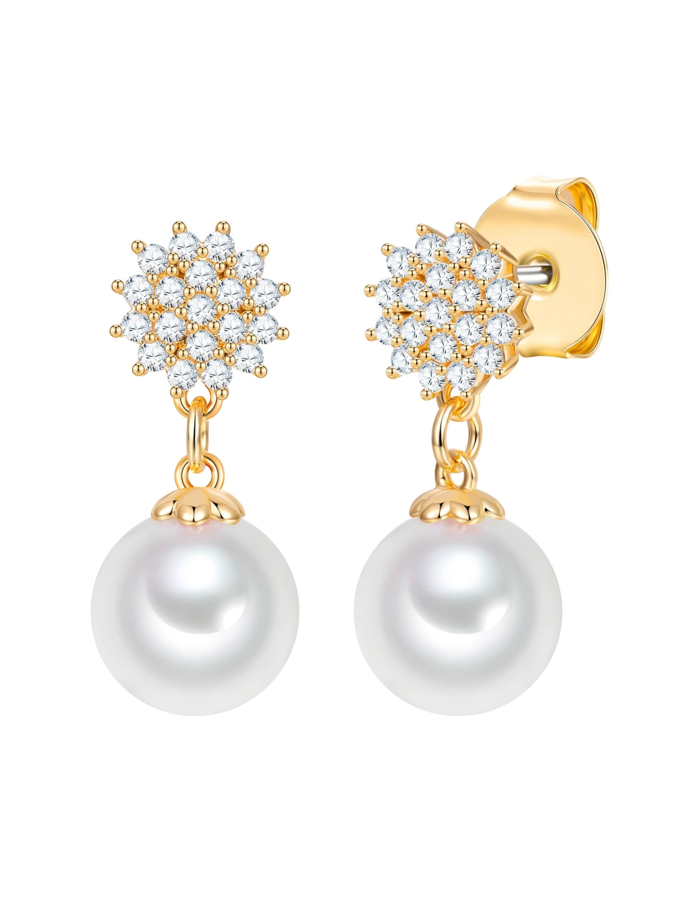 Lulu & Jane Earrings in White: front