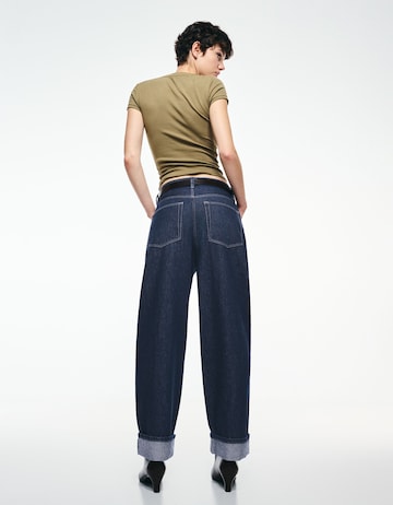 Bershka Wide leg Jeans in Blauw