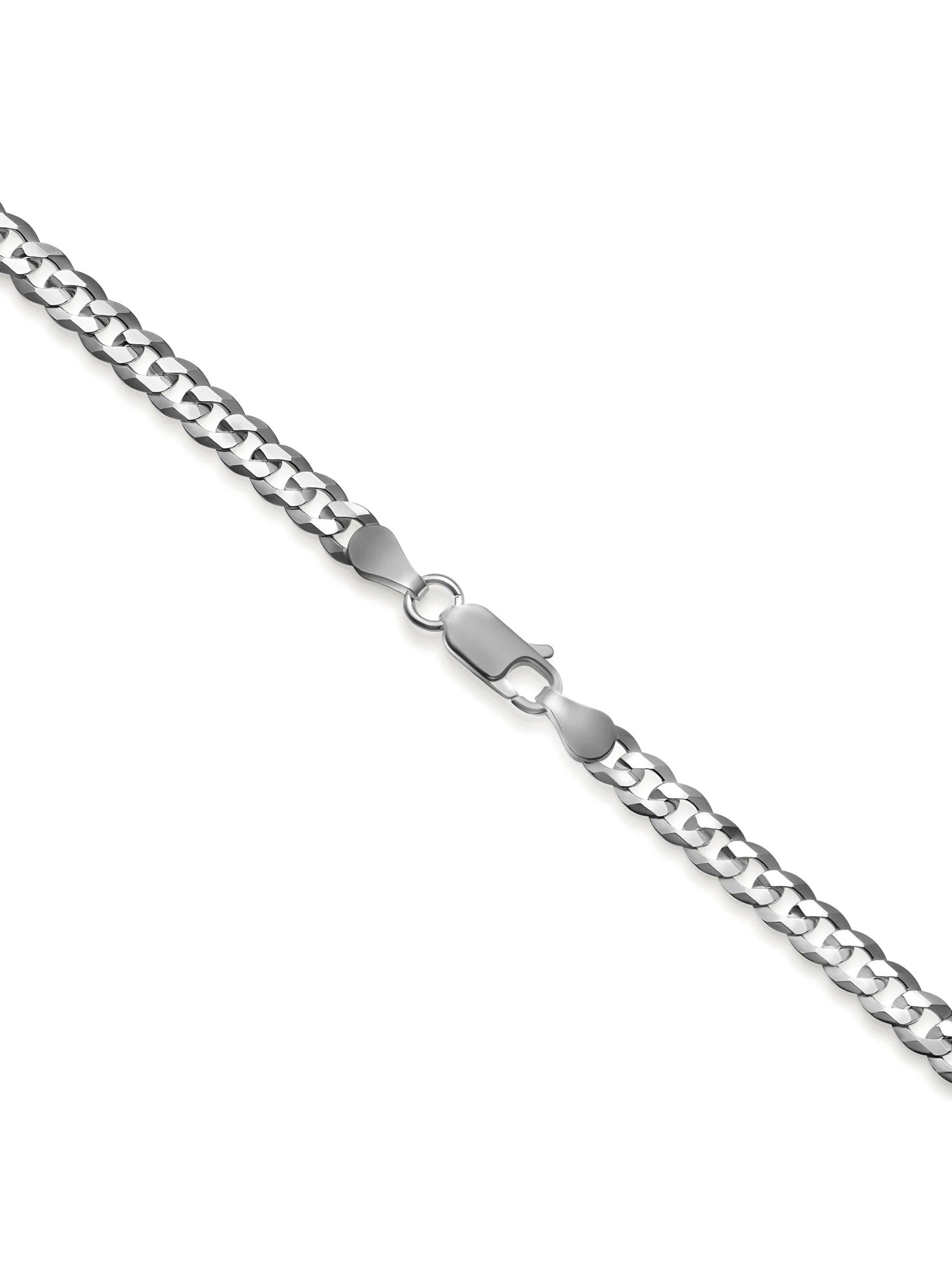 NTHIRTYTHREE Necklace 'Silberkette 925 Sterling Silber Panzer Stil Echtsilber 45cm-60cm Halskette - Bestpreis - Damen Herren mit Schmuckbox - Sale 31.08.2026' in Silver: front