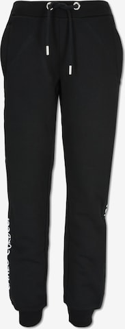 Carlo Colucci Regular Pants ' Carboni ' in Black: front