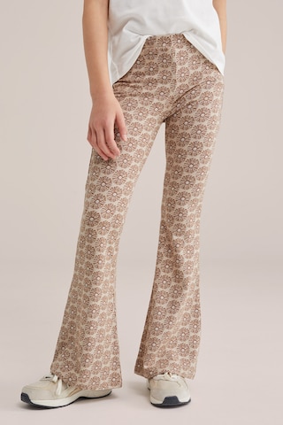 WE Fashion Flared Leggings i beige: forside