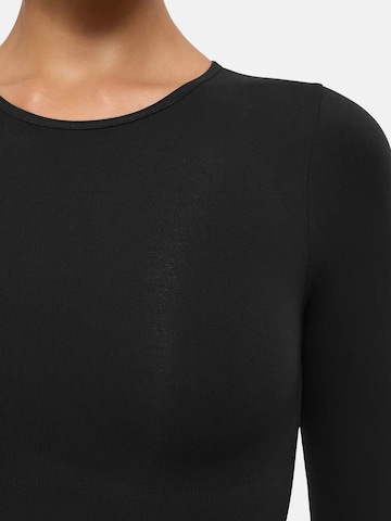 cfab - Body moldeador 'Clean Longsleeve Crewneck Sculpting Bodysuit with Slip' en negro