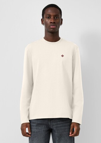 QS Shirt in Beige: voorkant