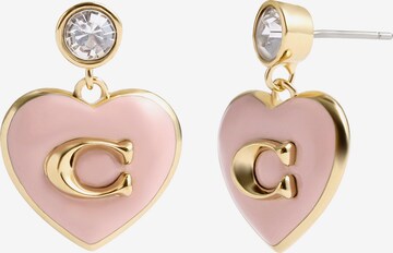 Boucles d'oreilles COACH en rose : devant