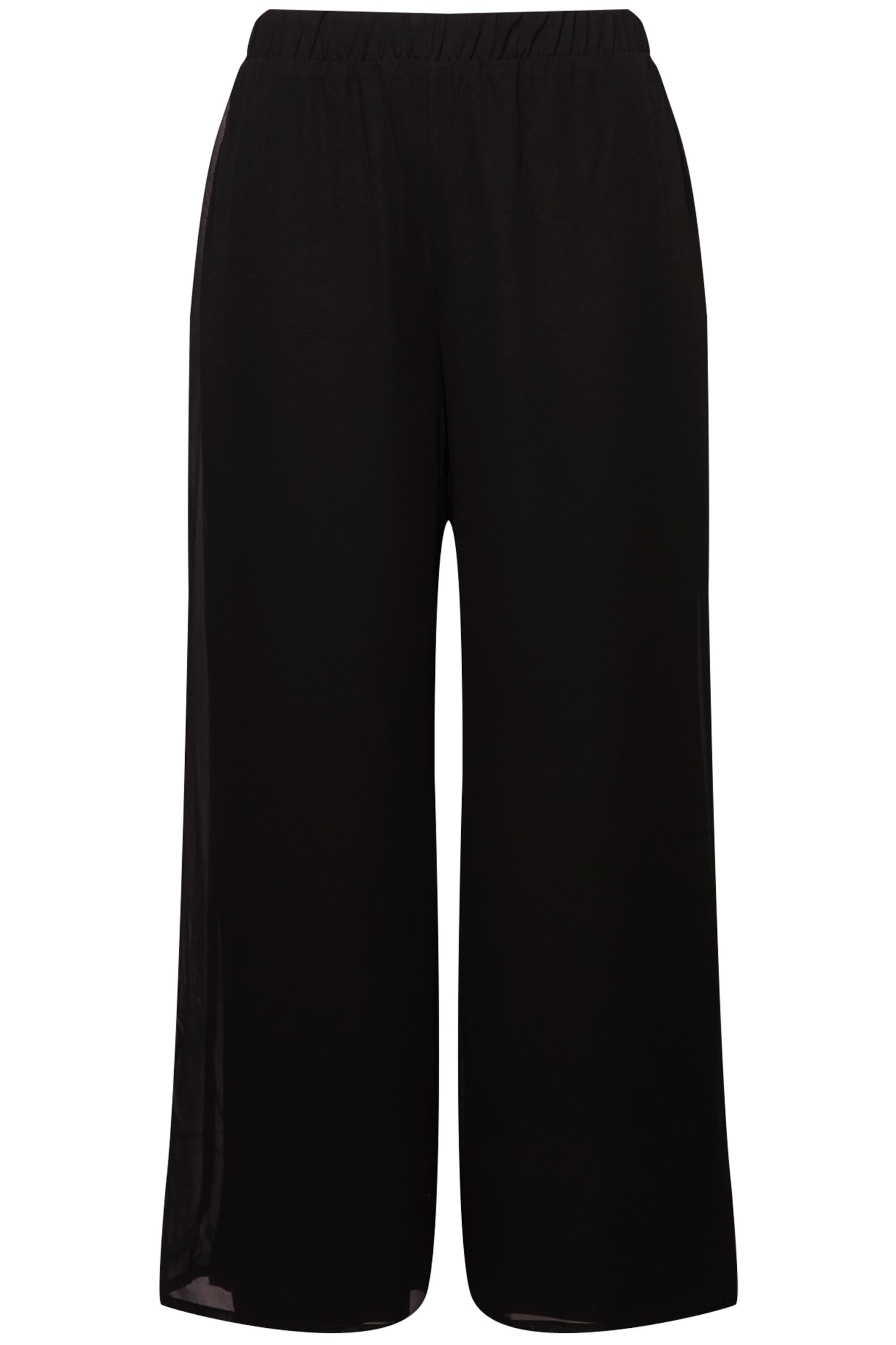 Ulla Popken Wide leg Byxa i svart: framsida