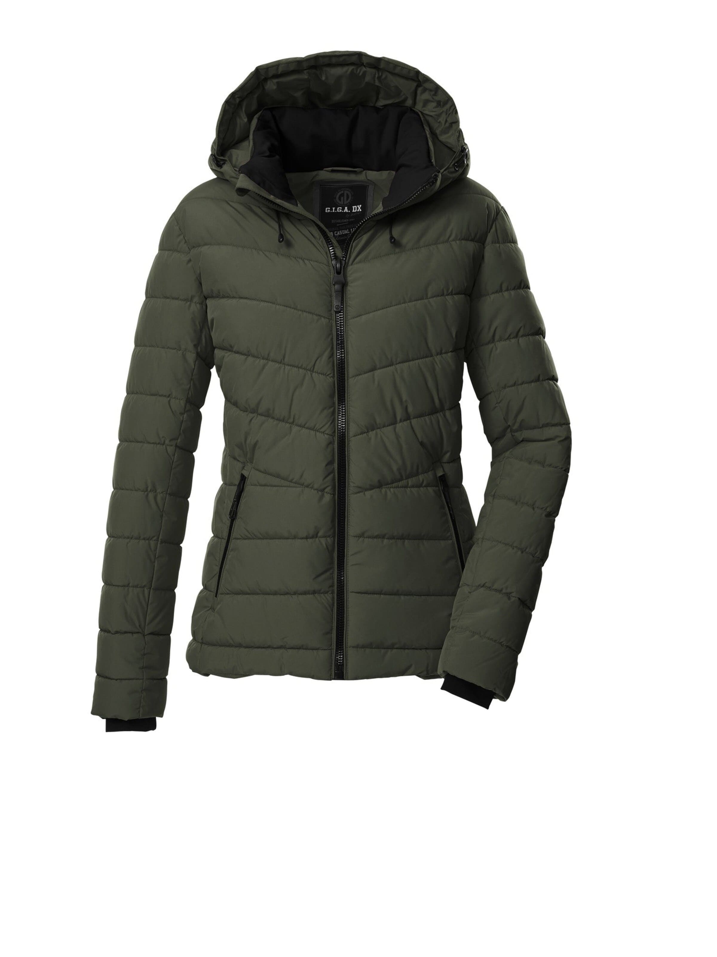 LPO Winterjas 'Steppjacke GW 32 Damen Winterjacke Kapuze Übergangsjacke' in Groen: voorkant