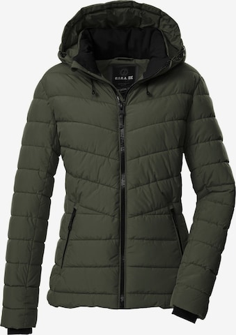 LPO Winterjas 'Steppjacke GW 32 Damen Winterjacke Kapuze Übergangsjacke' in Groen: voorkant