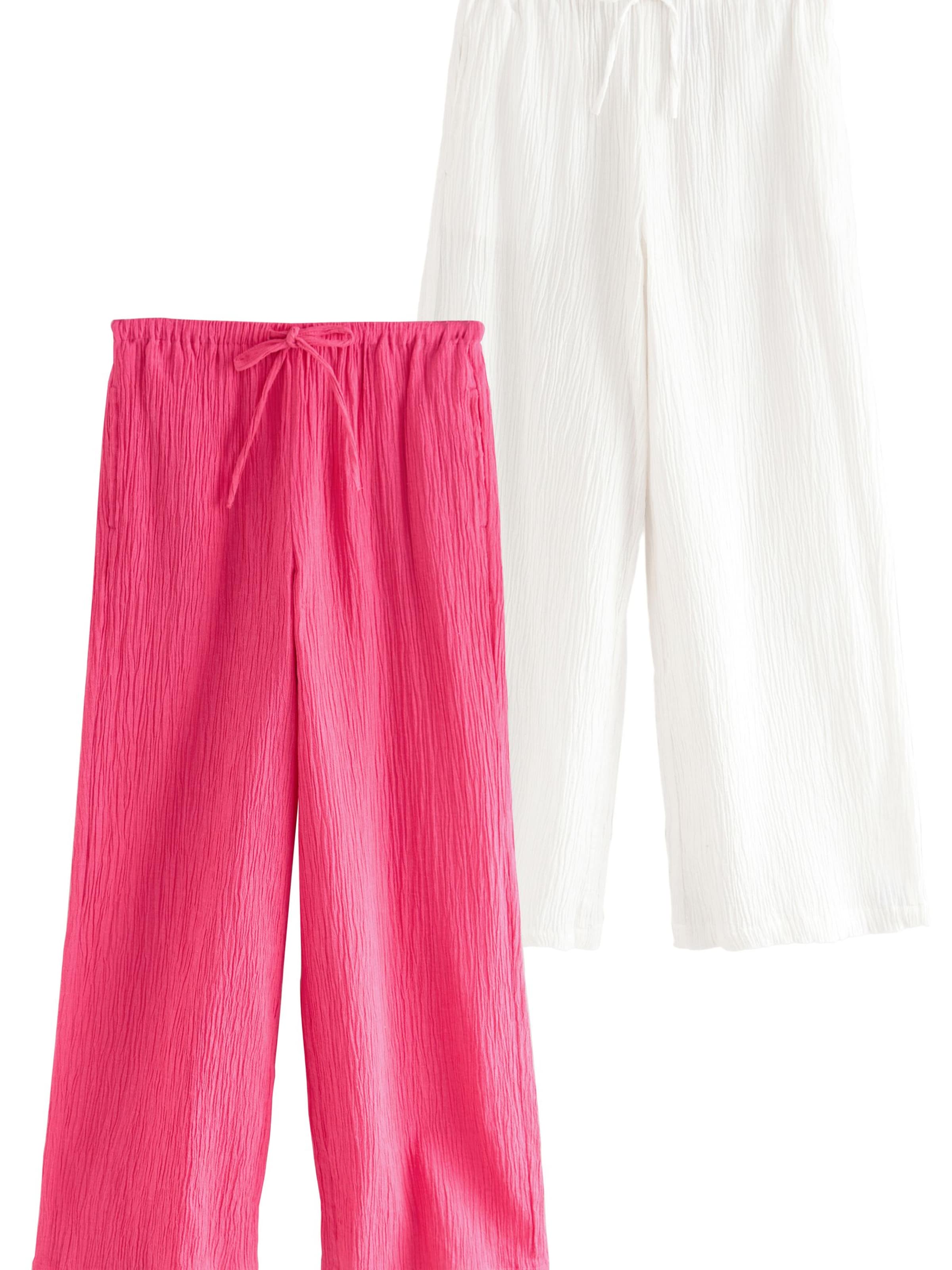 NextWide Leg/ Široke nogavice Hlače - roza boja: prednji dio