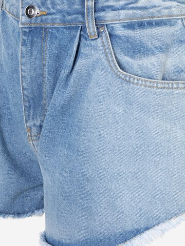 Misspap Zvonové kalhoty Džíny se sklady v pase – modrá